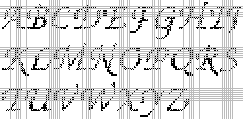 Английский алфавит схема вышивки